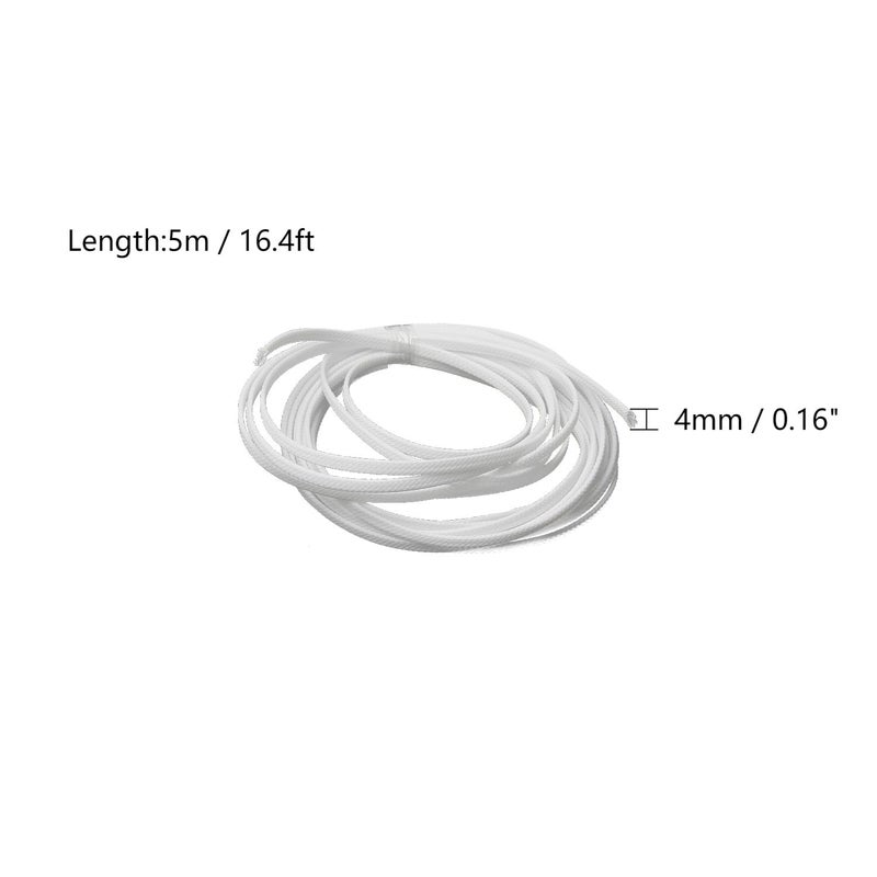 Othmro 16.4ft Length PET Flexible Expandable Braided Cable Sleeves 0.15inch Width Wire Loom Sleeving and Organizers Flexible Wire Mesh Sleeves for TV Audio PC Cords from Pets Chewing White - Image 2